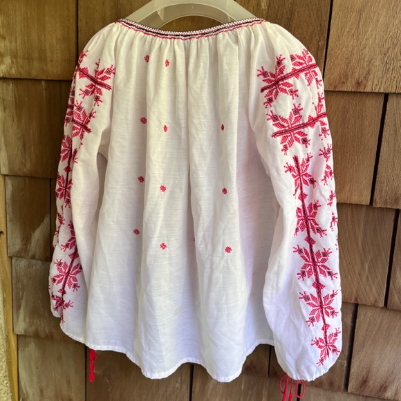 Vintage Lily Shirt Womens  Hand Embroidered Cross Stitch Tyrol Ukrainian L - Picture 16 of 16